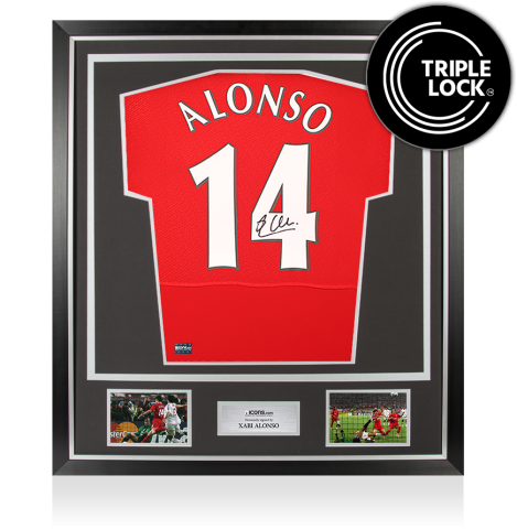 Xabi Alonso Back Signed Liverpool FC 2005 Home Shirt In Classic Frame: Istanbul Edition
