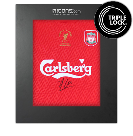 Xabi Alonso Front Signed Liverpool FC 2005 Home Shirt In Deluxe Packaging: Istanbul Edition