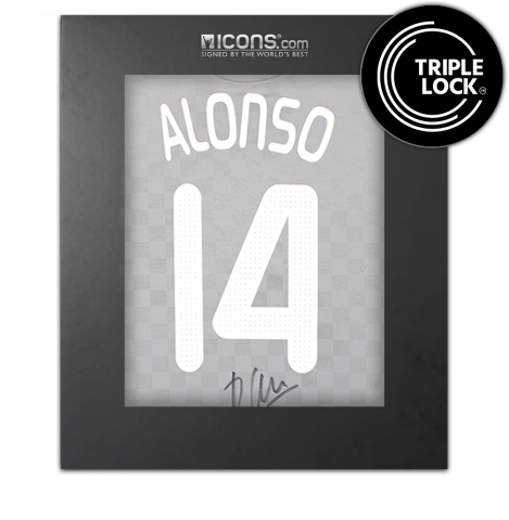 Xabi Alonso Back Signed Liverpool FC 2008-09 Away Shirt In Deluxe Packaging