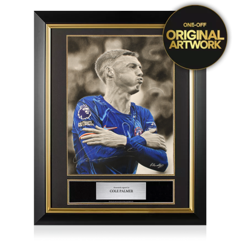Cole Palmer Signed Original Chelsea Artwork by Del Llewellyn