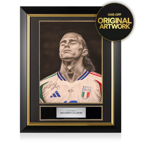 Riccardo Calafiori signed original Italy artwork by Del Llewellyn