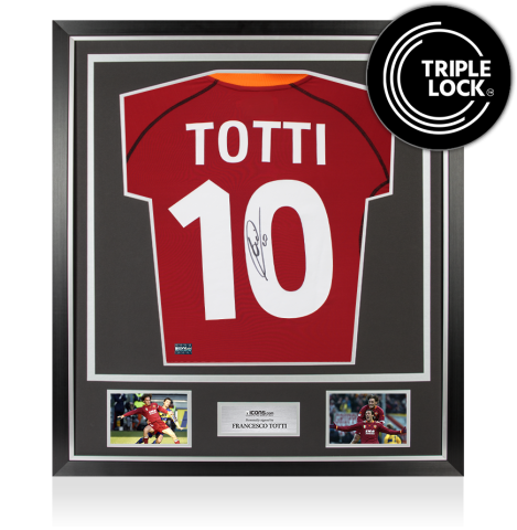 Francesco Totti Back Signed AS Roma 2000-01 Home Shirt In Classic Frame