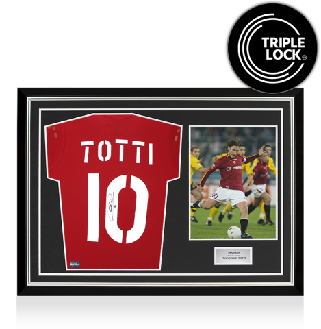 Francesco Totti Back Signed AS Roma 2003-04 Home Shirt In Hero Frame: Option 1