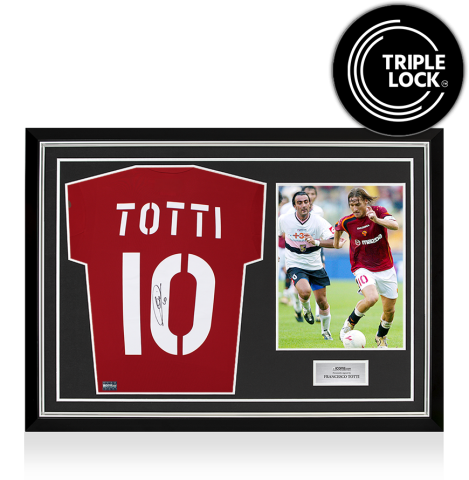 Francesco Totti Back Signed AS Roma 2004-05 Home Shirt In Hero Frame: Option 1