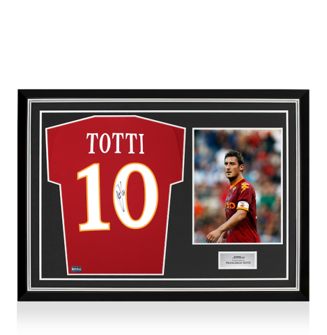 Francesco Totti Back Signed AS Roma 2009-10 Home Shirt In Hero Frame: Option 1