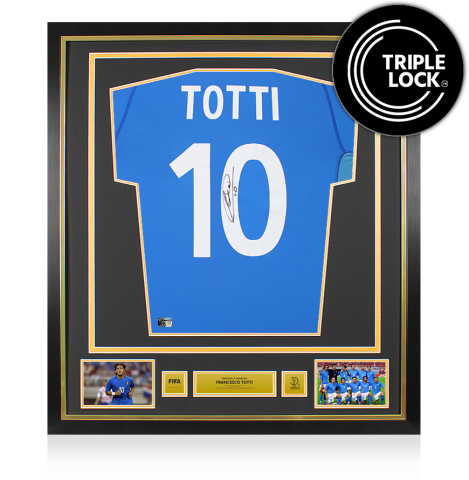 Francesco Totti Official 2002 FIFA World Cup™ Back Signed and Framed Italy 2002 Home Shirt