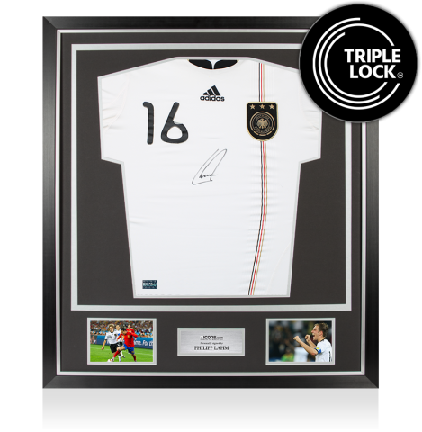 Philipp Lahm Front Signed Germany 2010-11 Home Shirt In Classic Frame