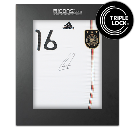 Philipp Lahm Front Signed Germany 2010-11 Home Shirt In Deluxe Packaging