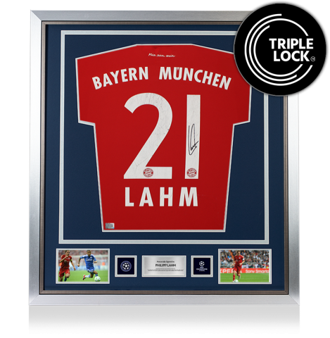 Philipp Lahm Official UEFA Champions League Back Signed and Framed FC Bayern Munich 2012-13 Away Shirt