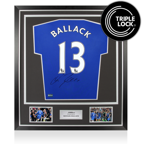Michael Ballack Back Signed Chelsea 2009-10 Home Shirt In Classic Frame