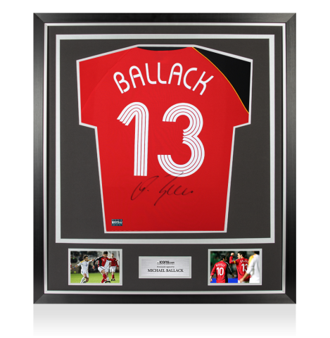 Michael Ballack Back Signed Germany 2005-07 Away Shirt In Classic Frame