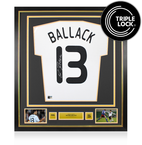 Michael Ballack Official 2010 FIFA World Cup™ Back Signed and Framed Germany 2008-09 Home Shirt