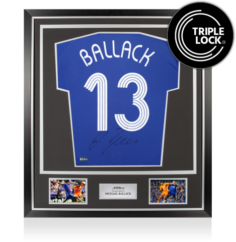 Michael Ballack Back Signed Chelsea 2006-08 Home Shirt In Classic Frame