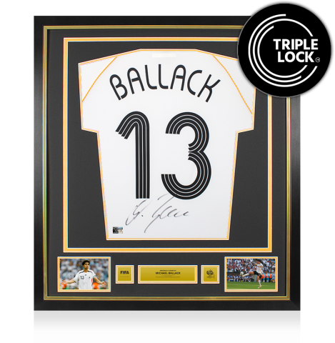Michael Ballack Official 2006 FIFA World Cup™ Back Signed and Framed Germany 2005-07 Basic Home Shirt
