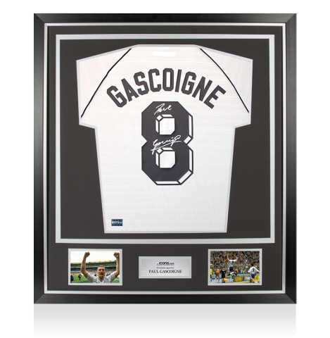 Paul Gascoigne Back Signed Totenham Hotspur 1991 Home Shirt In Classic Frame