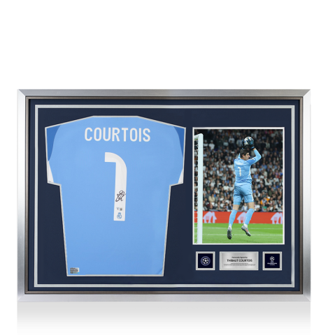 Thibaut Courtois Official UEFA Champions League Back Signed and Hero Framed Real Madrid 2025-26 Goalkeeper Shirt