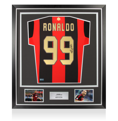 Ronaldo Back Signed AC Milan 2026-27 Home Shirt In Classic Frame