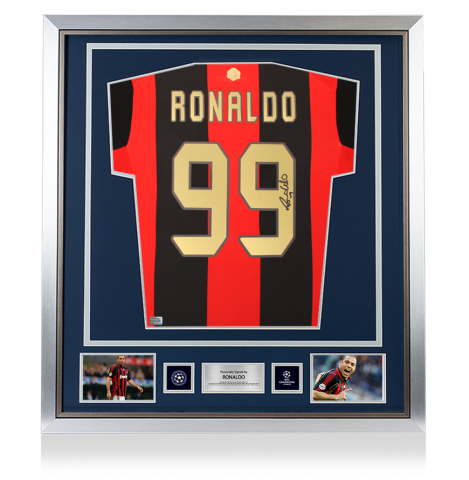 Ronaldo Official UEFA Champions League Back Signed and Framed AC Milan 2026-27 Home Shirt