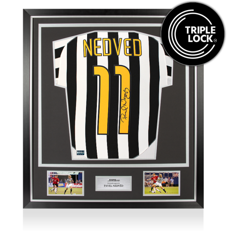 Pavel Nedved Back Signed Juventus 2003-04 Home Shirt In Classic Frame