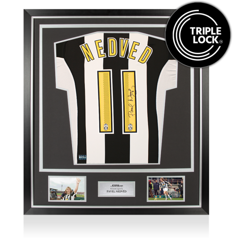 Pavel Nedved Back Signed Juventus 2004-05 Home Shirt In Classic Frame