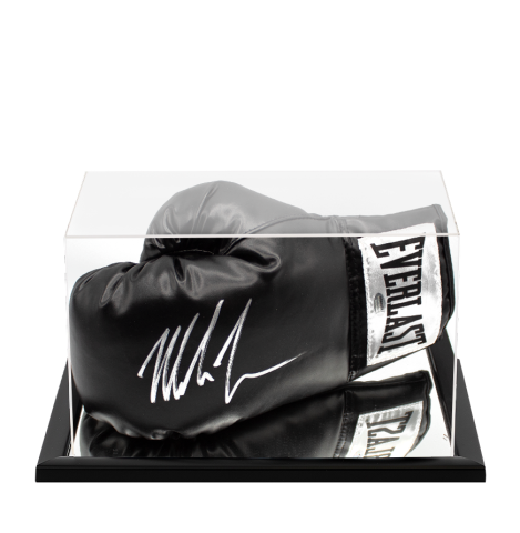 Mike Tyson Signed Black Everlast Boxing Glove In Acrylic Case Mike Tyson Signed Black Everlast Boxing Glove In Acrylic Case