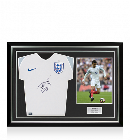 Dele Alli Front Signed England 2016 Home Shirt Home Shirt In Hero Frame: Option 1