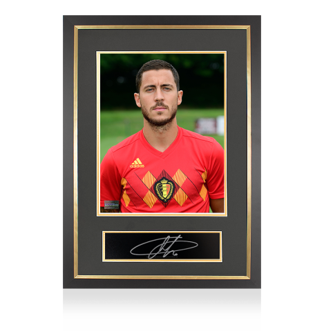 Eden Hazard Signed Plaque and Photo Frame: Belgium Star