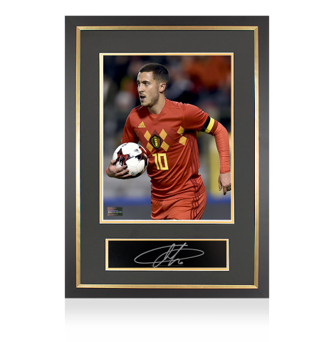 Eden Hazard Signed Plaque and Photo Frame: Belgium Goalscorer