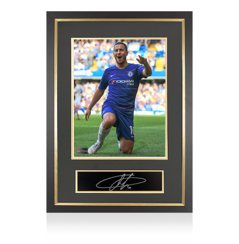 Eden Hazard Autographed Plaque and Photo Frame: Knee Slide
