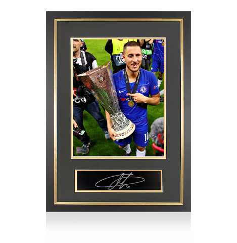 Eden Hazard Autographed Plaque and Photo Frame: UEFA Europa League Winner