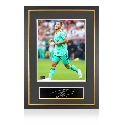 Eden Hazard Autographed Plaque and Photo Frame: Real Madrid CF Celebration