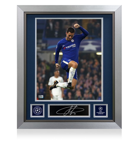 Eden Hazard Official UEFA Champions League Signed Plaque and Photo Frame