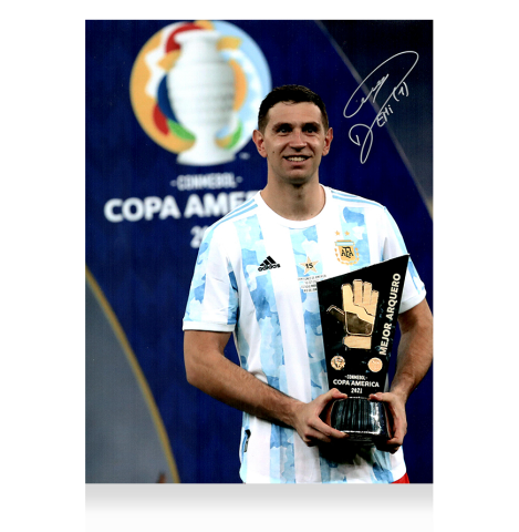 Emiliano Martinez Signed Argentina Photo: 2021 Copa America Best Goalkeeper