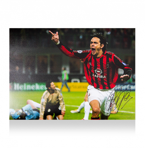 Filippo Inzaghi Black Signed AC Milan Photo: San Siro Legend