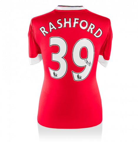 Marcus Rashford Back Signed Manchester United Home Shirt Marcus Rashford Back Signed Manchester United Home Shirt