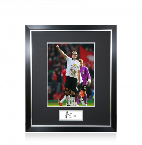 Phil Jones Signed Plaque and Photo Frame: Anfield Victory