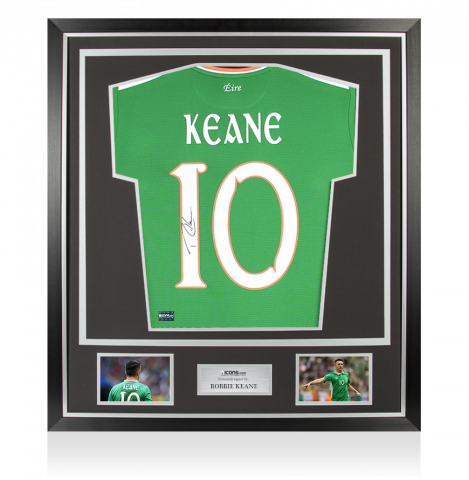 Robbie Keane Back Signed Republic of Ireland 2017-18 Home Shirt In Classic Frame