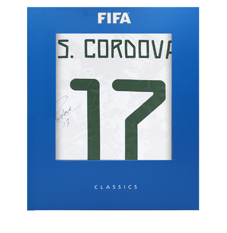 Sebastian Cordova Official FIFA World Cup™ Back Signed Mexico 2020 Away Shirt In Deluxe Packaging