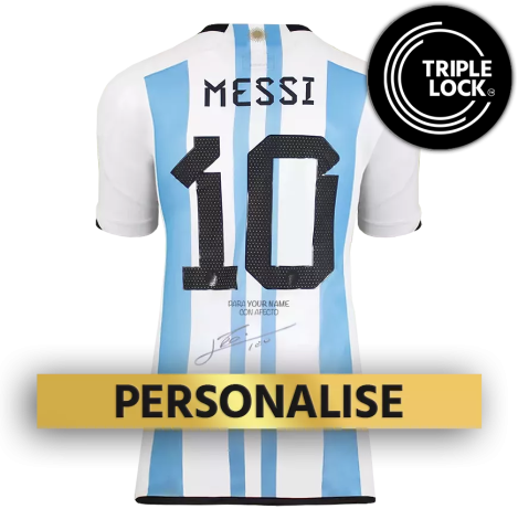 PRE-ORDER Lionel Messi Signed and Personally Dedicated Argentina Home Shirt
