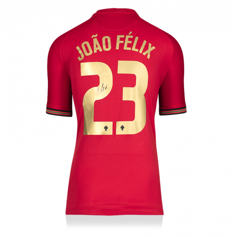 Joao Felix Back Signed Portugal 2020-21 Home Shirt