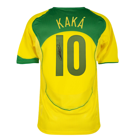 Kaka Official FIFA World Cup™ Back Signed Brazil 2004 Reissue Home Shirt In Deluxe Packaging Kaka Official FIFA World Cup™ Back Signed Brazil 2004 Reissue Home Shirt In Deluxe Packaging