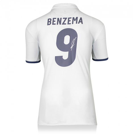 Karim Benzema Signed Real Madrid 2016-17 Home Shirt With Fan Style Number