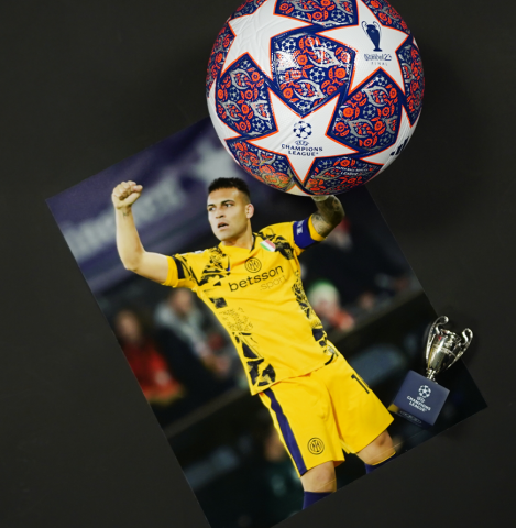 Lautaro Martinez Official UEFA Champions League Back Signed and Framed Internazionale 2024-25 Authentic Third Shirt - Gold Bundle