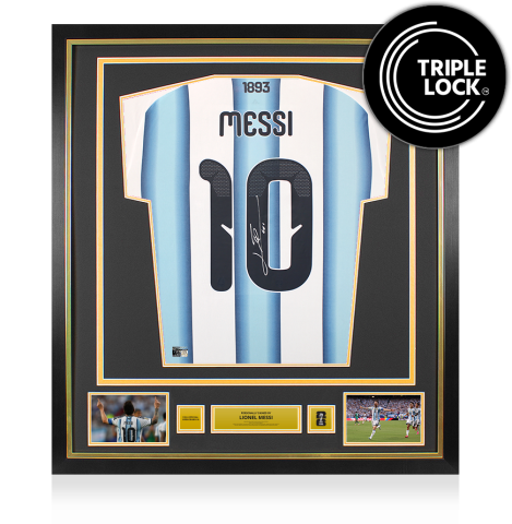 Lionel Messi Official FIFA World Cup 2026™ Back Signed and Framed Argentina 2026 Home Shirt