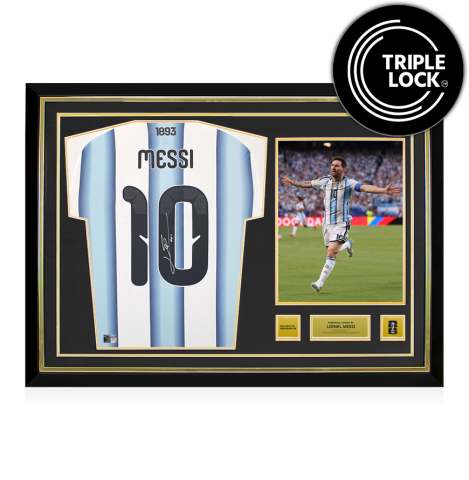 Lionel Messi Official FIFA World Cup 2026™ Back Signed and Hero Framed Argentina 2026 Home Shirt