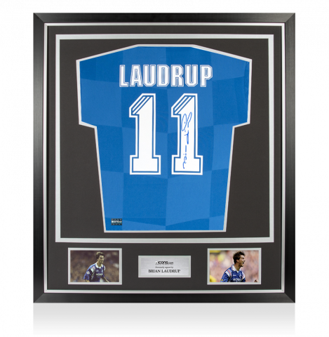 Brian Laudrup Back Signed Rangers Home Shirt In Classic Frame