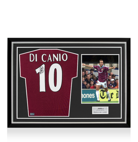 Paolo Di Canio Back Signed West Ham United Shirt Home Shirt In Hero Frame: Option 1 Paolo Di Canio Back Signed West Ham United Shirt Home Shirt In Hero Frame: Option 1