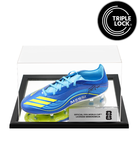 Lionel Messi Official 2026 FIFA World Cup™ Signed Adidas F50 Pro Boot In Acrylic Case
