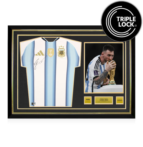 Lionel Messi Official FIFA World Cup™ Front Signed and Hero Framed Argentina 2026 Home Shirt