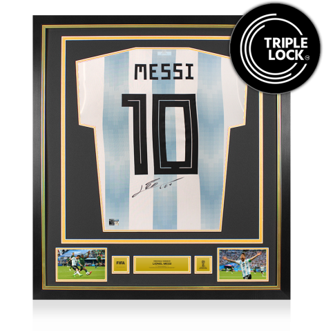 Lionel Messi Official 2018 FIFA World Cup™ Back Signed and Framed Argentina 2018 Home Shirt
